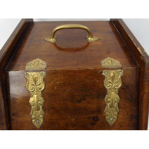 119 - Mahogany coal scuttle with brass fittings