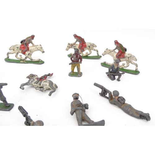 401 - Small selection of hand painted lead soldiers and  Indians on horse back