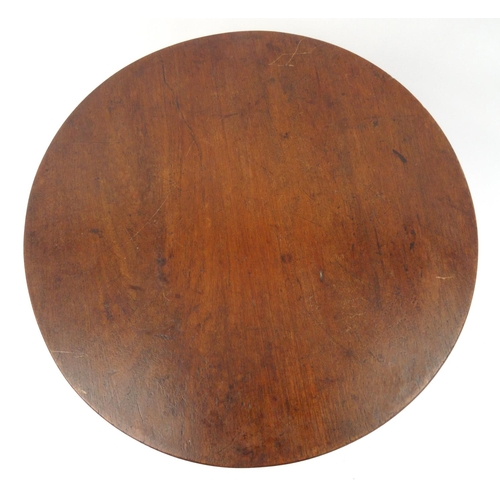 4 - Georgian circular mahogany snaptop occasional table,  67cm high x 52cm diameter