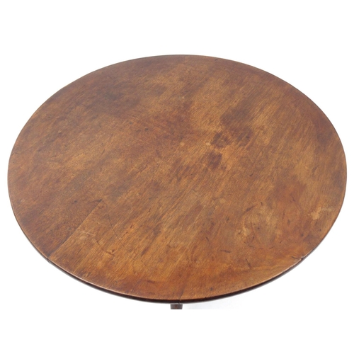 42 - Circular Georgian mahogany snap top occasional table,  67cm high x 76cm diameter