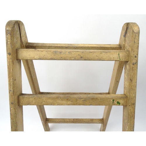 193 - Set of vintage folding wooden step ladders, 120cm high