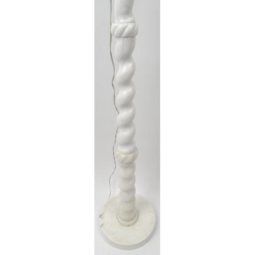 24 - White onyx standard lamp with shade