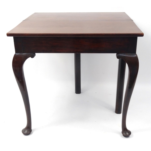 17 - Victorian mahogany folding tea table, 71cm high x 74cm wide x 35cm deep