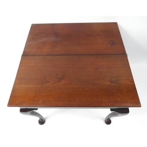 17 - Victorian mahogany folding tea table, 71cm high x 74cm wide x 35cm deep