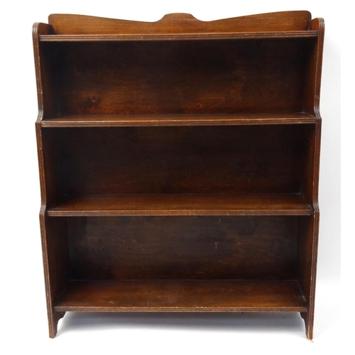 72 - Wooden four shelf waterfall bookcase, 91cm high x 76cm wide x 20cm deep