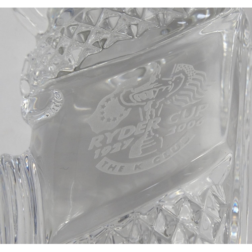 398 - Waterford Crystal Ryder cup trophy 13cm high