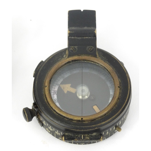 614 - J.M. Glauser military compass with leather case