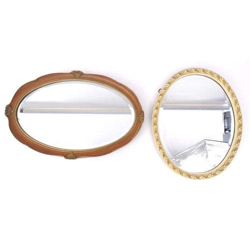 136 - Two oval bevel edge mirrors