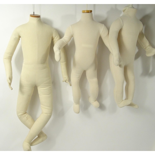 316 - Four foam mannequins, the larger 100cm high