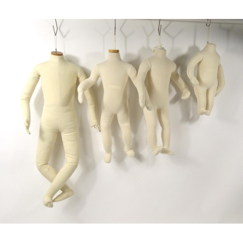 316 - Four foam mannequins, the larger 100cm high