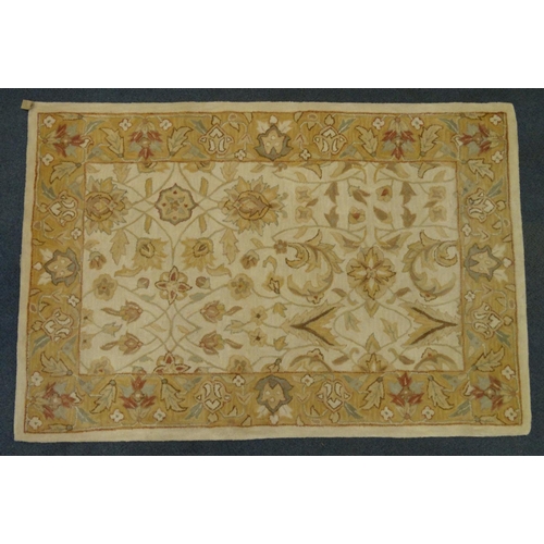 109 - Cream ground floral rug, approximately 190cm x 126cm