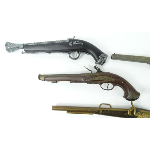 640 - Ten decorative flint lock pistols