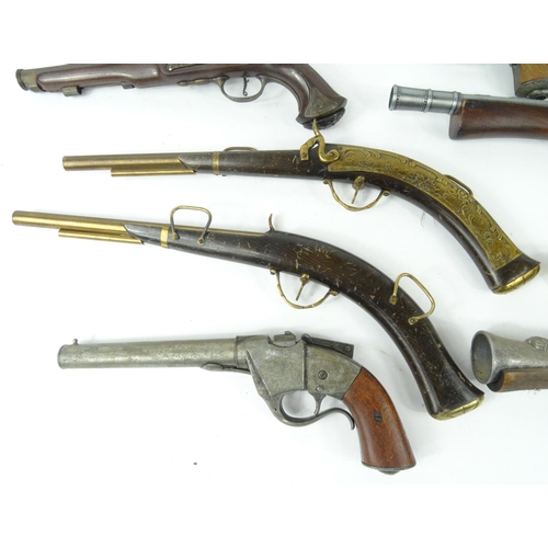 640 - Ten decorative flint lock pistols