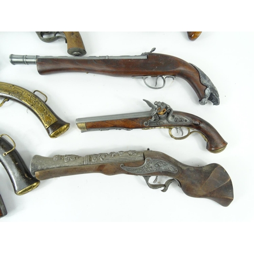 640 - Ten decorative flint lock pistols