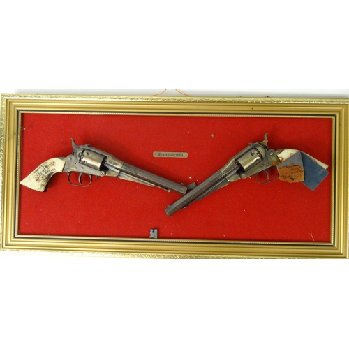 639 - Six decorative flint lock and revolver pistols