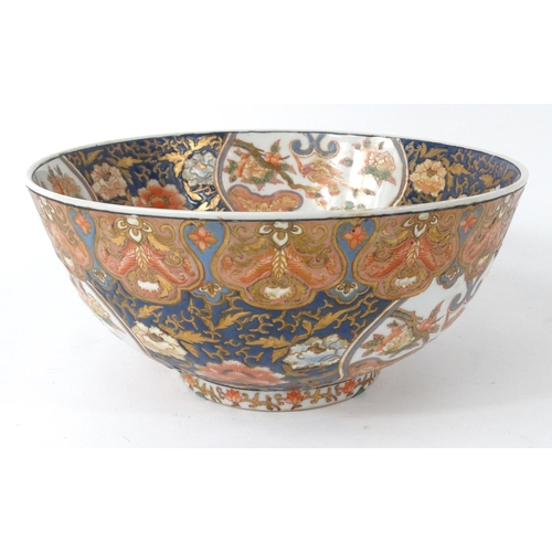 246 - Oriental porcelain imari pattern fruit bow, 30.5cm diameter