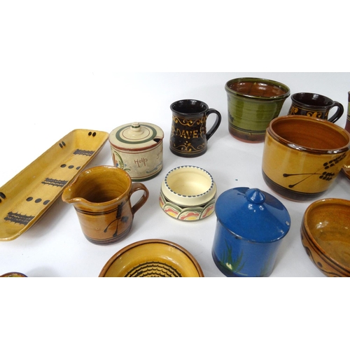 519 - Collection of Studio pottery items including, tankards, vases, dishes etc.