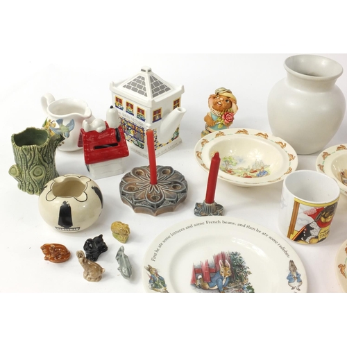 441 - Collectable china including Royal Doulton Bunnykins bowls, Wade badger money box other Wade items et... 