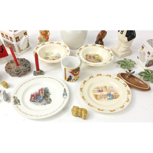 441 - Collectable china including Royal Doulton Bunnykins bowls, Wade badger money box other Wade items et... 