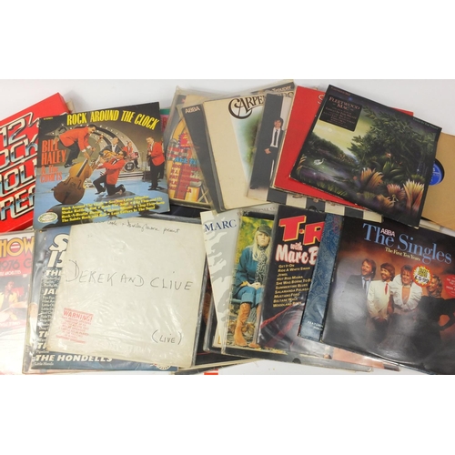 428 - Box of LP records including Fleetwood Mac, ABBA, The Carpenters, UB40 etc.