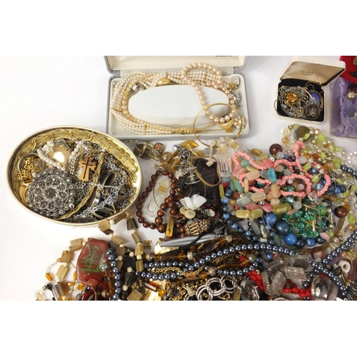 378 - Large collection of costume jewellery including necklaces, earrings, wristwatches etc.