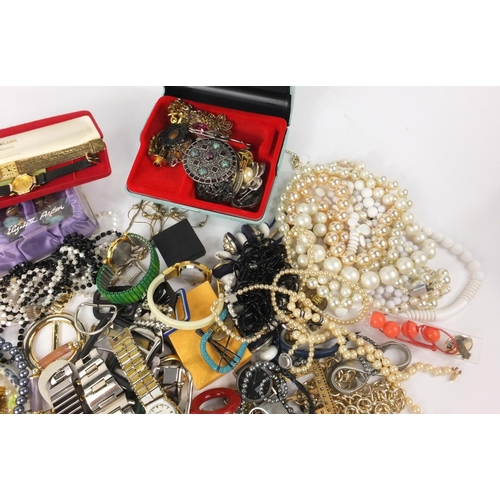 378 - Large collection of costume jewellery including necklaces, earrings, wristwatches etc.