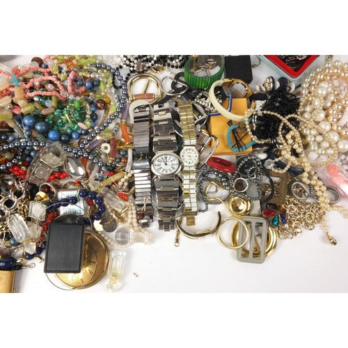 378 - Large collection of costume jewellery including necklaces, earrings, wristwatches etc.