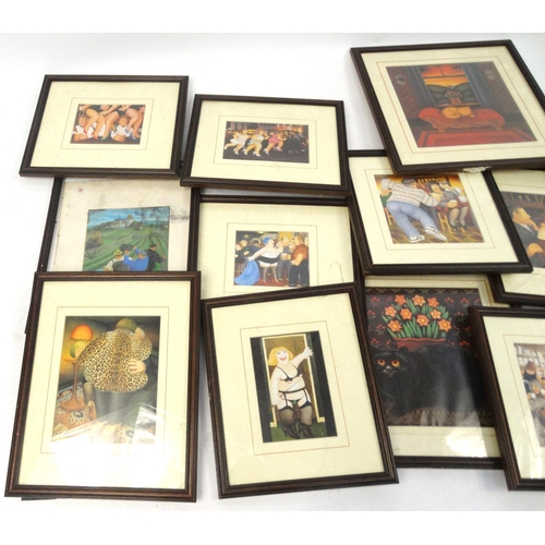 357 - Collection of Beryl Cook prints, all mounted and framed