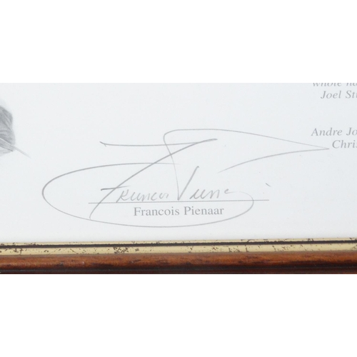 333 - Pencil signed limited edition print rugby World Cup Final, Saturday 24th June 1995 Johannesburg, sig... 