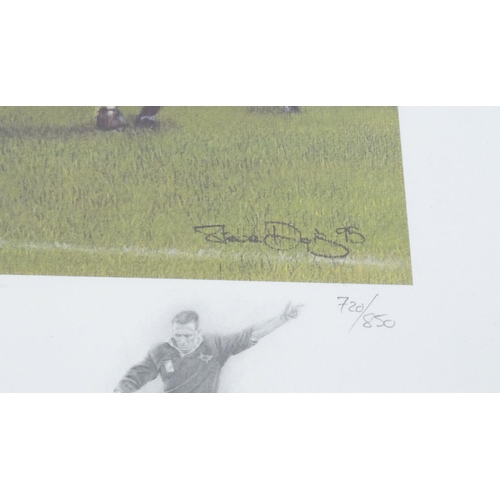 333 - Pencil signed limited edition print rugby World Cup Final, Saturday 24th June 1995 Johannesburg, sig... 