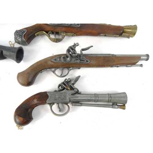 641 - Ten decorative flint lock pistols