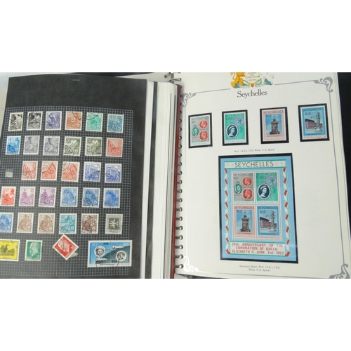 587 - Extensive collection of British and World stamps, arrange in albums, including empty stock books and... 