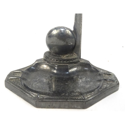 393 - Pewter sculpture of New York world's fair Trylon perisphere , 11cm high