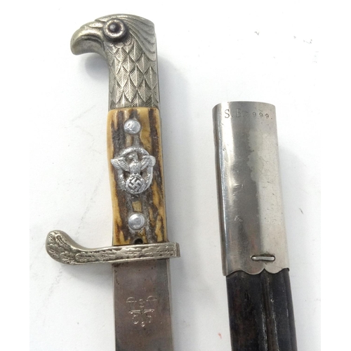 600 - German military interest style, third reich police bayonet and scabbard