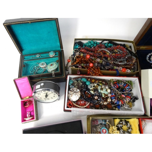 380 - Large collection of assorted costume jewellery, including necklaces, wristwatches, bracelets, earrin... 