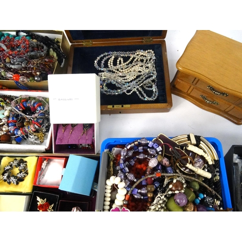 380 - Large collection of assorted costume jewellery, including necklaces, wristwatches, bracelets, earrin... 