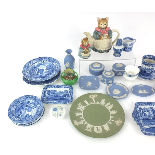 454 - Collection of china, including Wedgwood Jasperware, Copeland Spode, etc