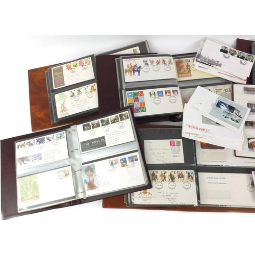 583 - Six albums of assorted first day covers, together with an album of unused Union Ireland Royal Weddin... 