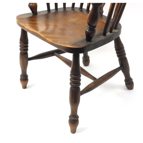2018 - Beech and Elm stick back Windsor chair with H stretcher, 106cm high