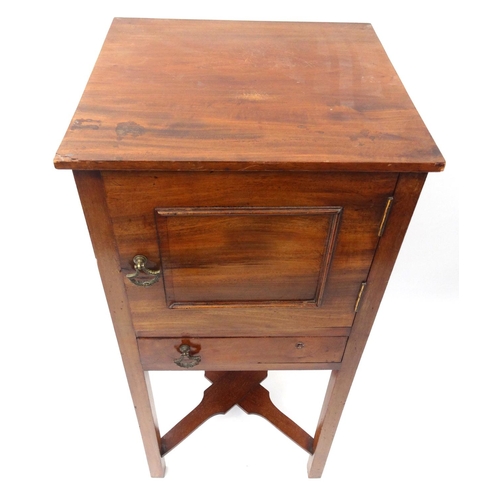 36 - Chippendale design mahogany bedside cabinet raised on tapering legs, together with one other bedside... 