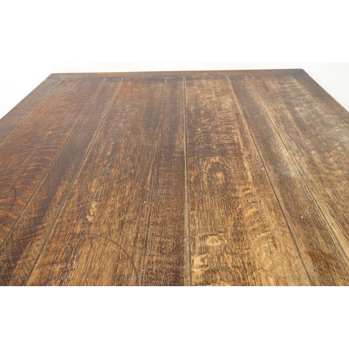 97 - Oak drawleaf dining table with barleytwist legs, 73cm high x 106cm square