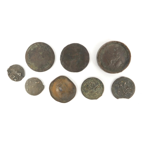 419 - Group of antique and later coinage including one date 1288, the largest 4cm diameter