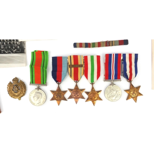 612 - Group of military interest World War II medals, photographs and ephemera relating to G.K.PACKHAM inc... 