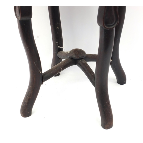 97A - Oriental Chinese hardwood stool 53cm tall and 33cm diameter