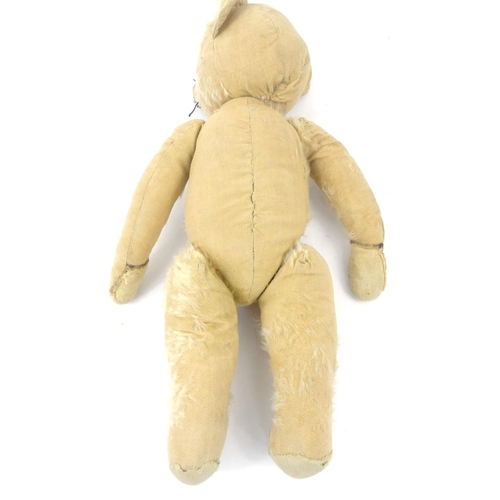 228 - Antique golden straw field teddy bear with joined limbs