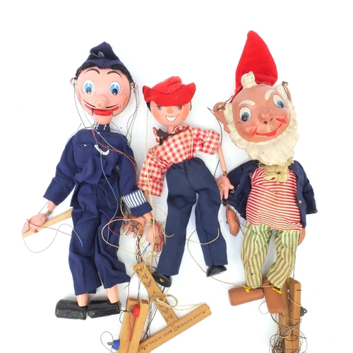 2662 - Pelham puppet Enid Blyton character Big Ears, together with policeman and a girl, the largest 30cm h... 