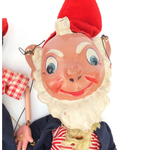 2662 - Pelham puppet Enid Blyton character Big Ears, together with policeman and a girl, the largest 30cm h... 
