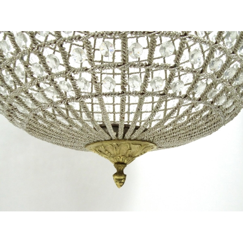 2060 - Pair of globular glass light fittings with gilt brass mounts, each 54cm high