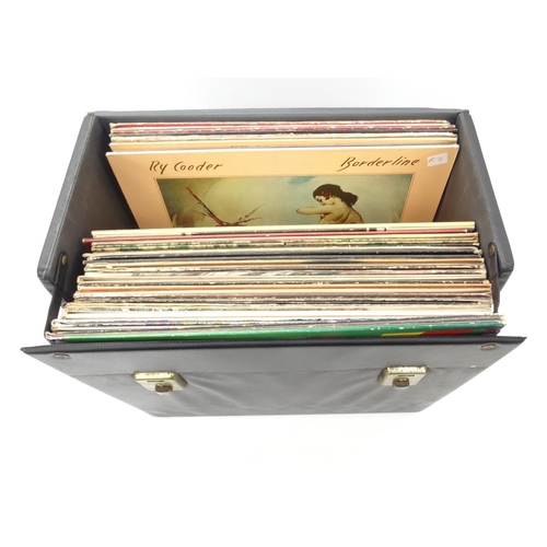 423A - Box of mostly rock LP records including Santana, Widowmaker, Joe Walsh, The Steve Miller Band, etc