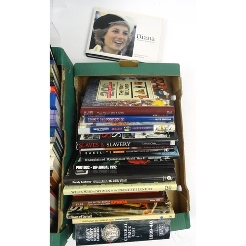 503 - Four boxes of mostly Non-fiction hardback books, including, crime, travel, photographic and history ... 